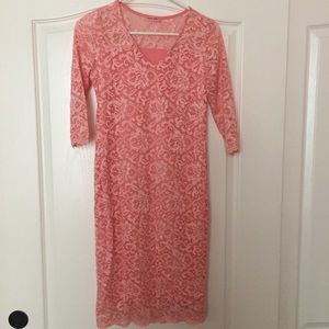 Maternity Pink Lace Dress