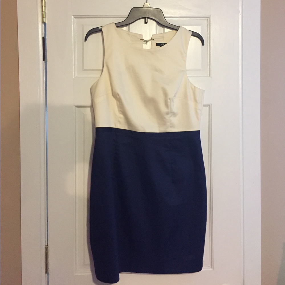 H&M Navy and Cream Dress