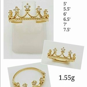 18k Solid Gold Crown Ring