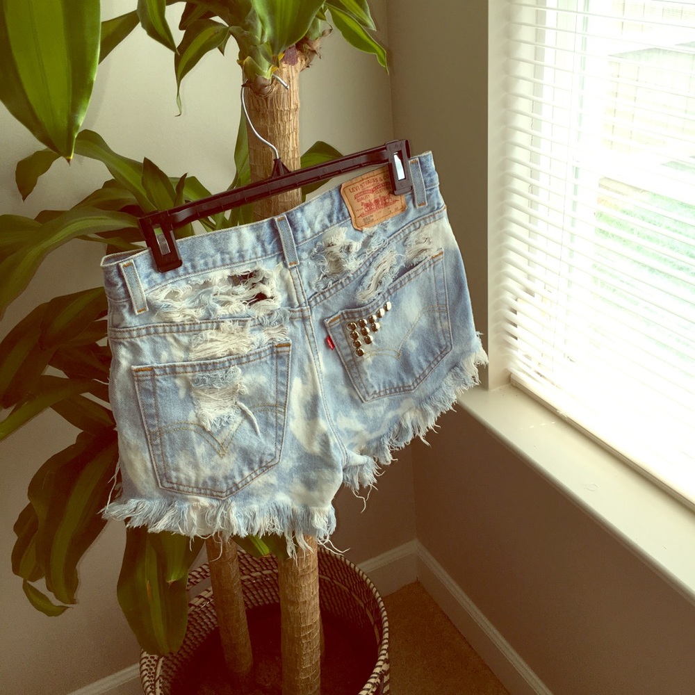 Distressed Levi Custom Denim Shorts