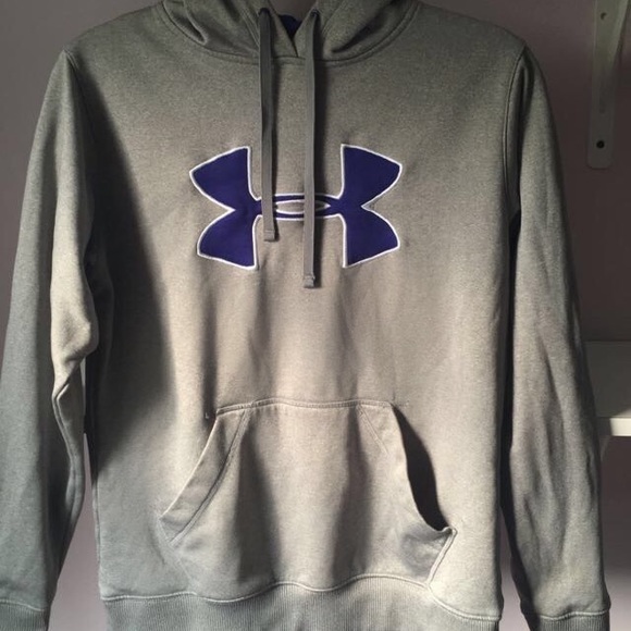 UNDER ARMOUR  purple and gray hooded sweatshirt - Picture 1 of 3