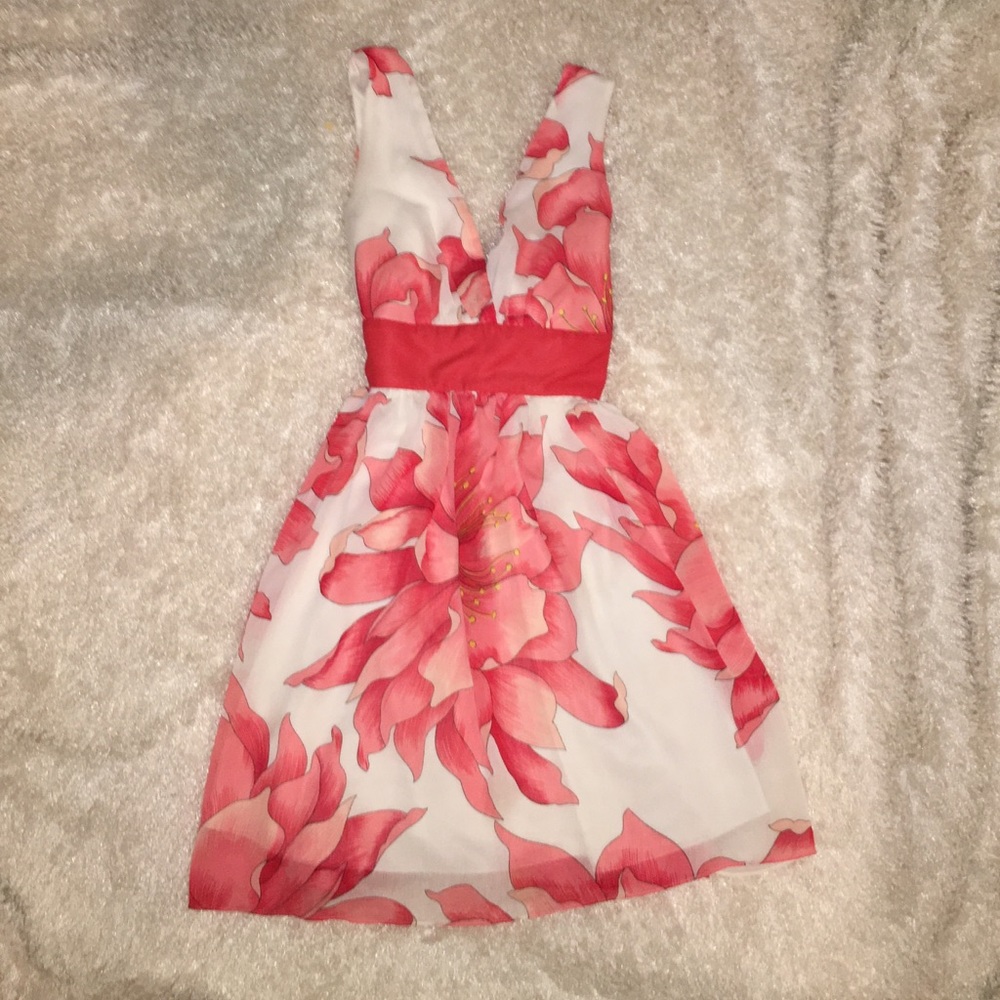 Party Girl Vibrant Pink Floral Chiffon Fit & Flare
