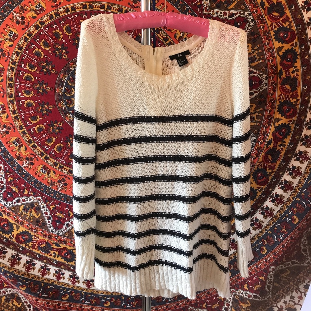 Striped h&m sweater size large