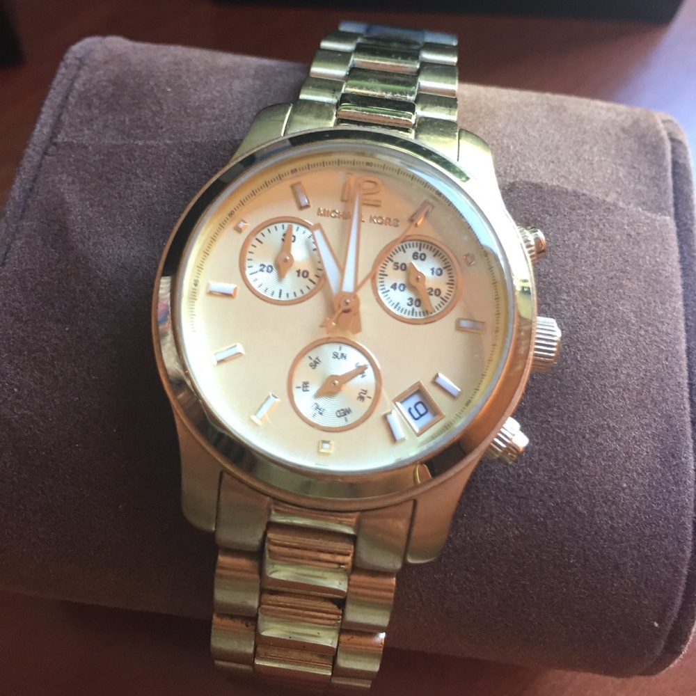 SOLD - Michael Kors Gold Chronograph Watch