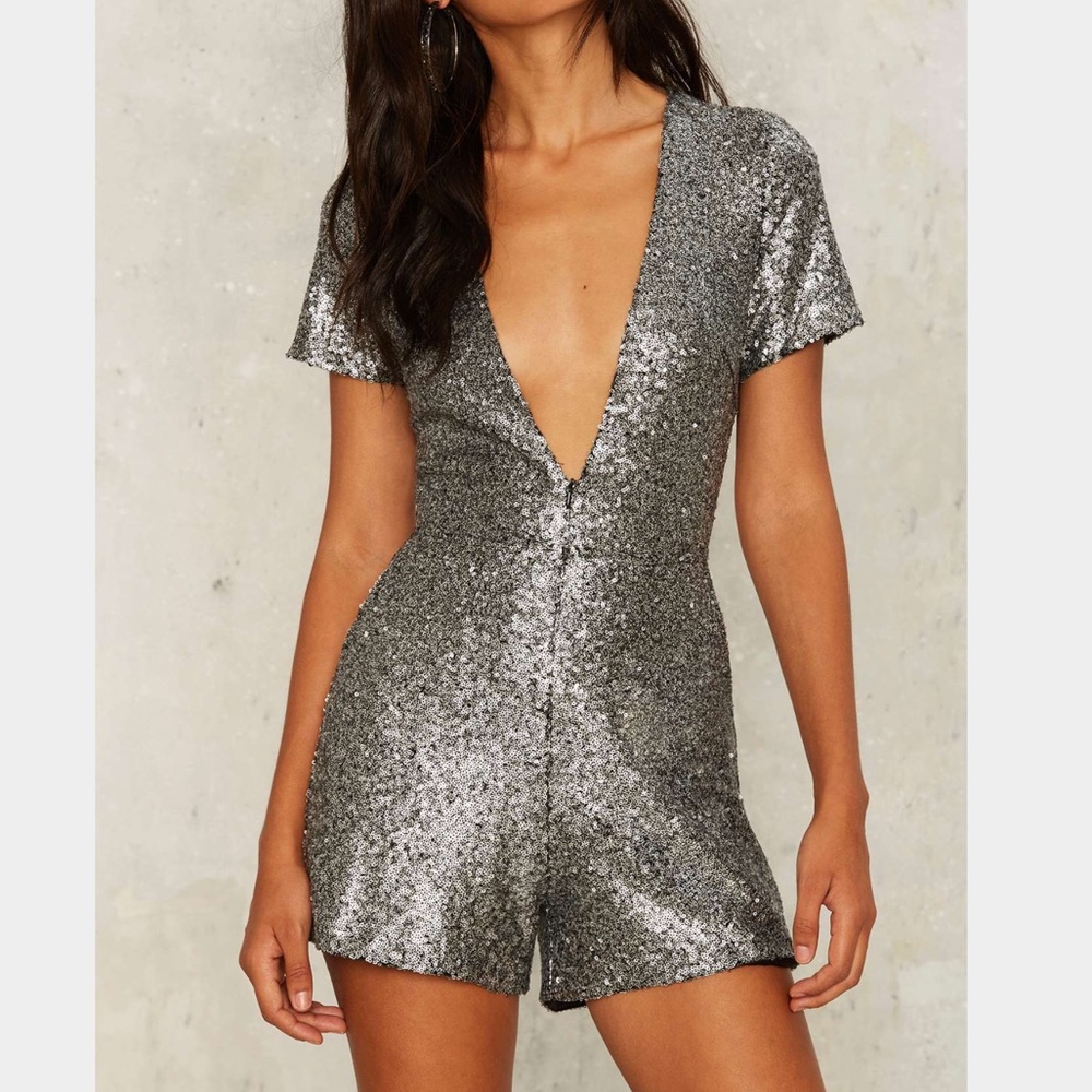 Ocposh30 Nasty Gal Under the disco Romper - Picture 2 of 4