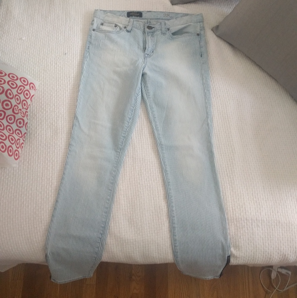 J Crew Toothpick Denim Striped Jeans (j. Crew)