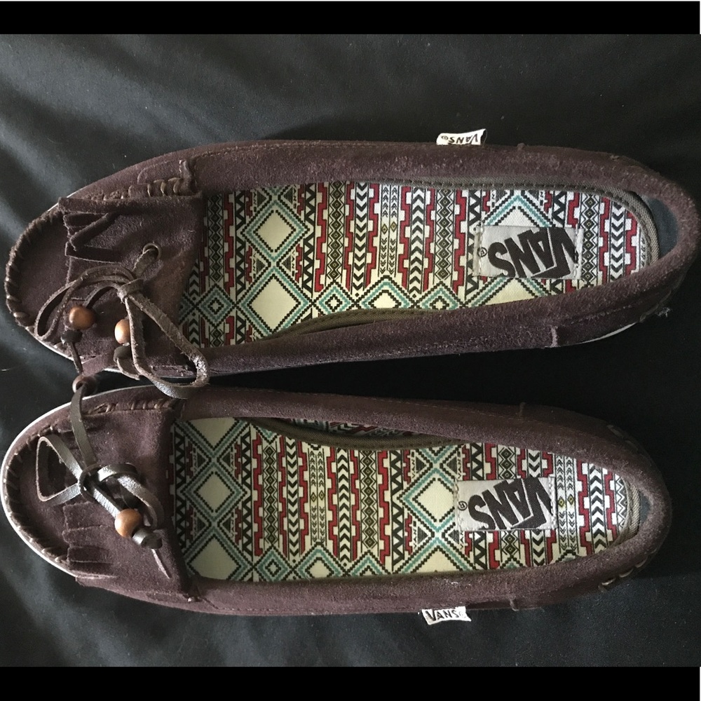 Vans Brown Moccasins. Size 8