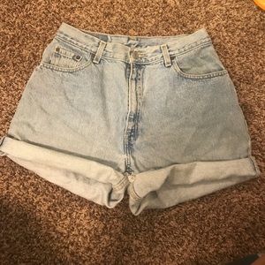 Levi's high waisted jeans shorts. Cut them myself