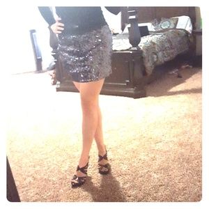 Express Sequin Mini Skirt