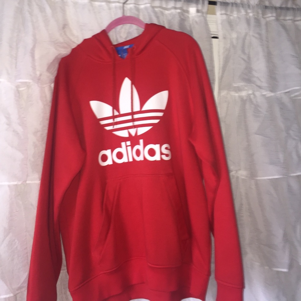 SUPER CUTE RED ADIDAS SWEATSHIRT