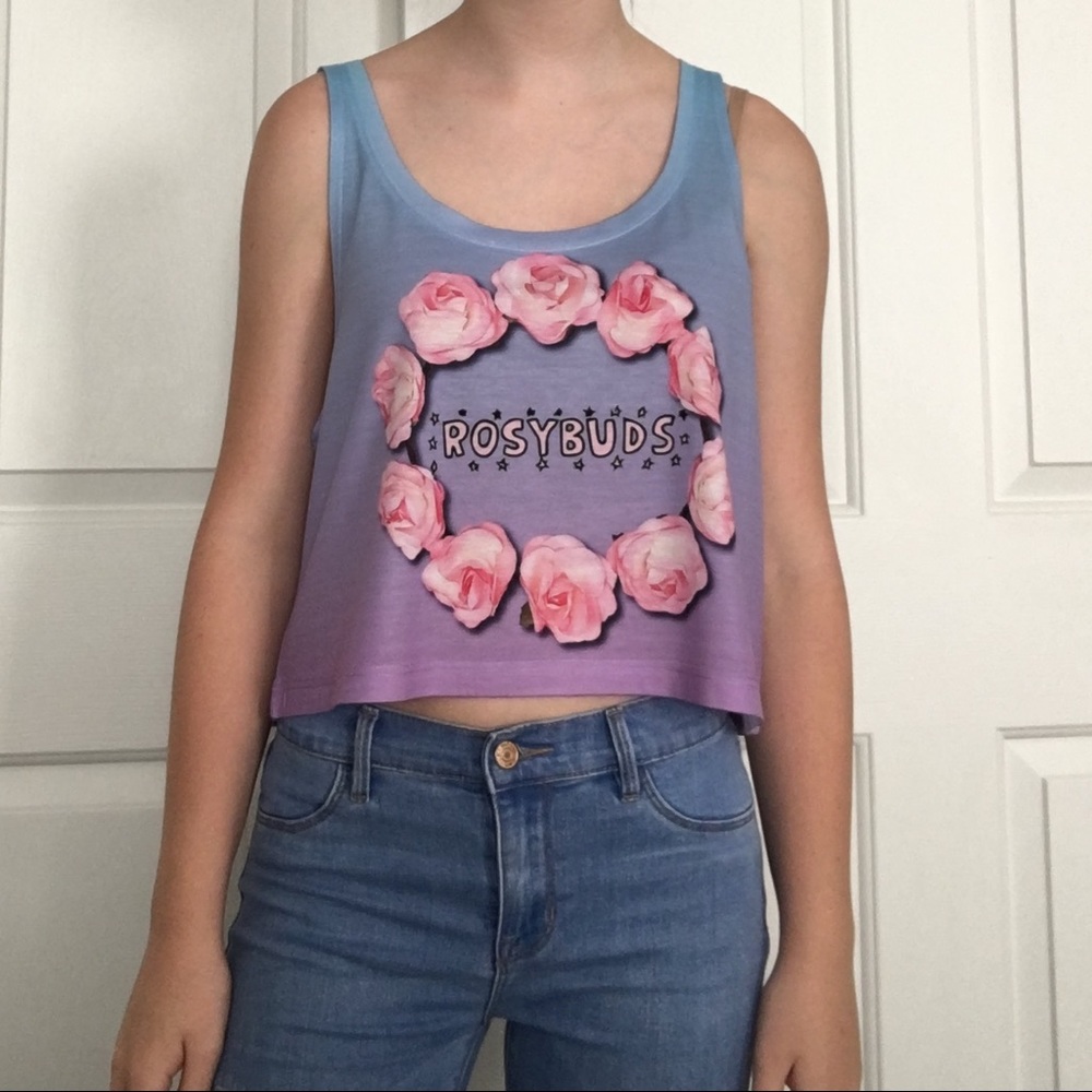 FreshTops Purple Rosybuds Crop Top