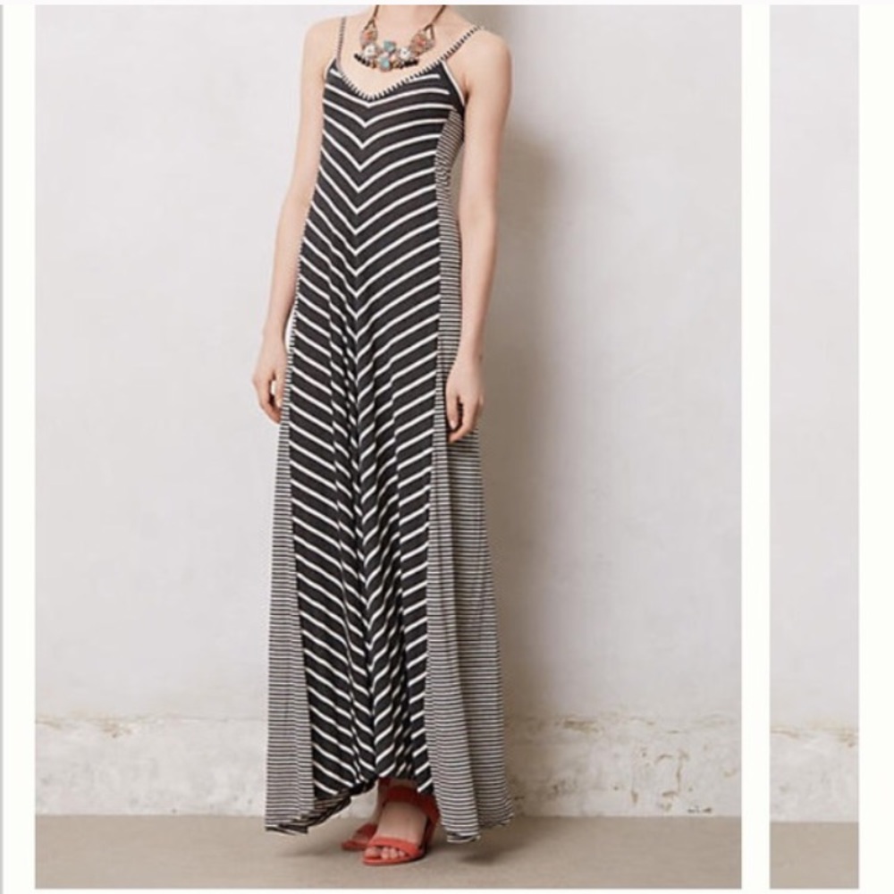 Anthropologie striped maxi dress puella size XS