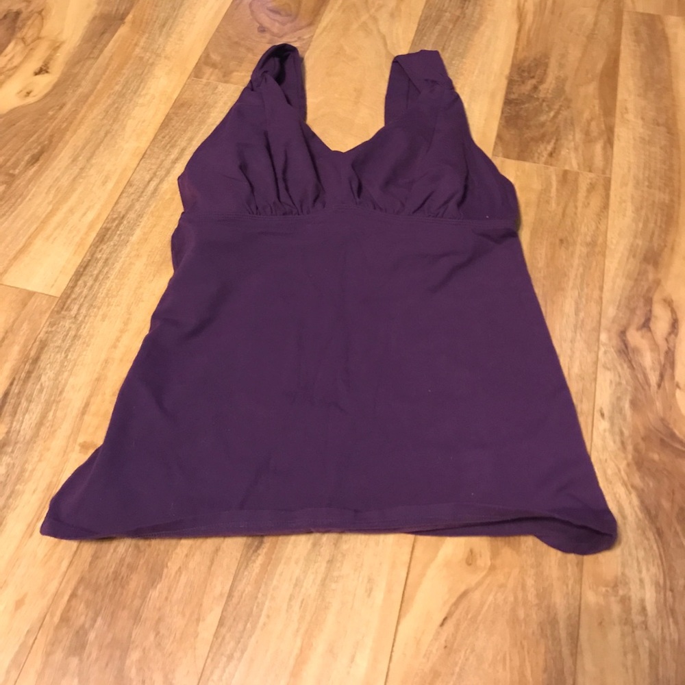 Athleta Purple Sweetheart Neck Exercise Tank Top