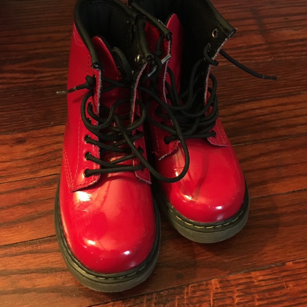 Dr martens red girl boots size 10