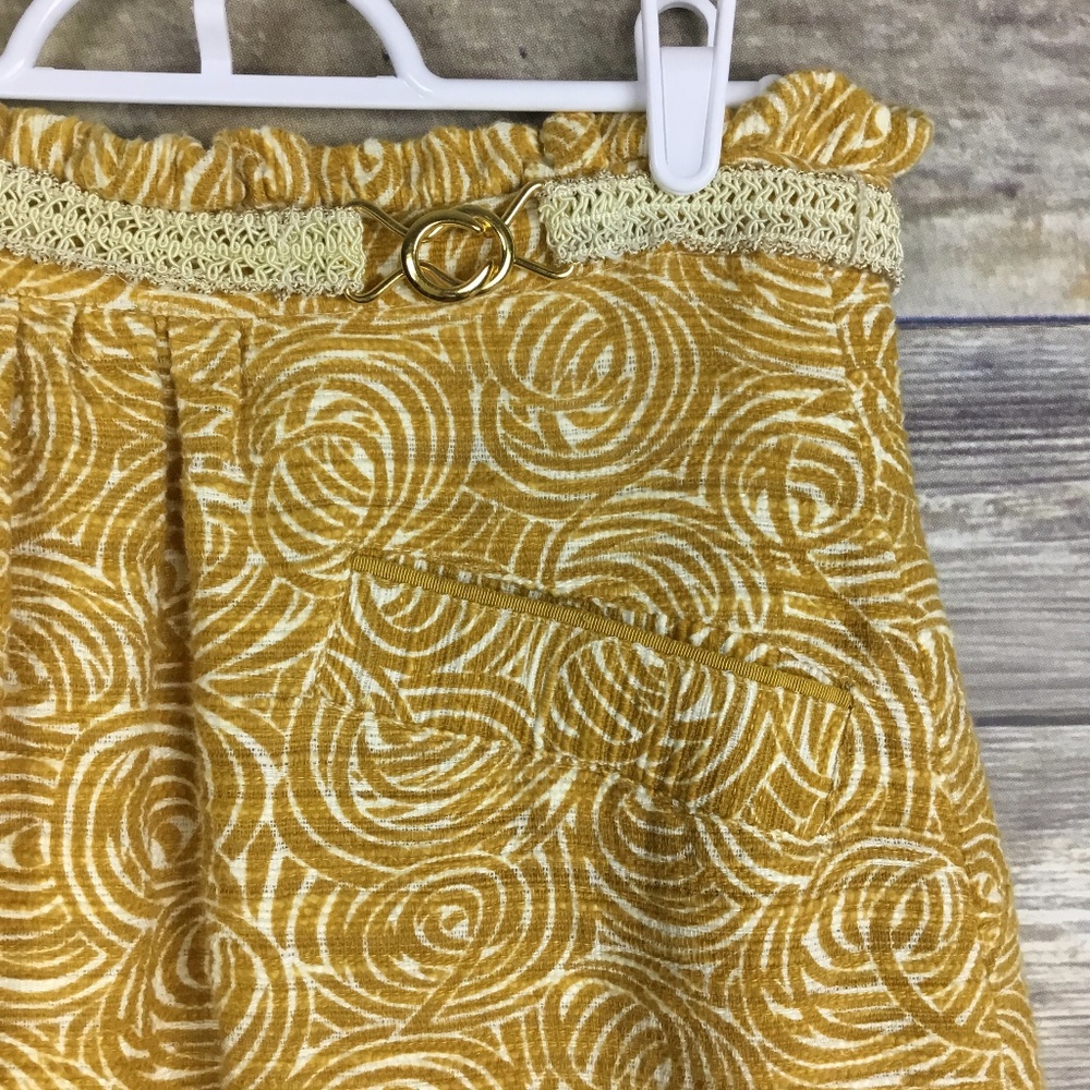 NWT Anthropologie Elevenses Golden Swirl Skirt 4 - Picture 2 of 8