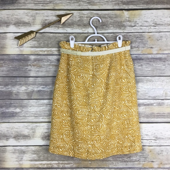 NWT Anthropologie Elevenses Golden Swirl Skirt 4 - Picture 4 of 8