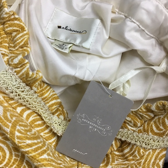 NWT Anthropologie Elevenses Golden Swirl Skirt 4 - Picture 6 of 8