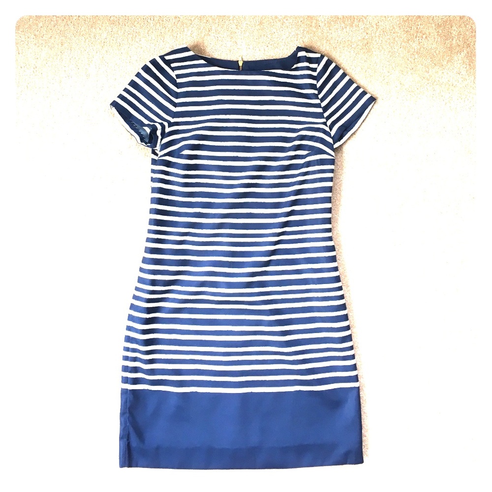 Nautical blue and white striped dress