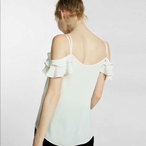 New Semi-Sheer Lace-Up Cold Shoulder Cami - Picture 4 of 6