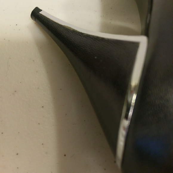 Next 7.5M pewter silver 4 inch open toe pump - Picture 4 of 4