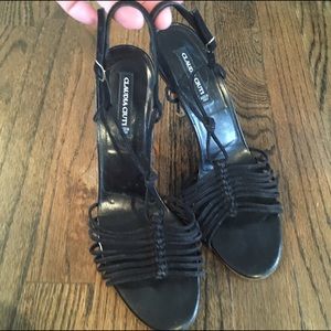 Claudia Ciuti Black leather and suede heals