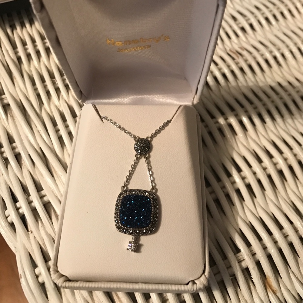 Authentic Cobalt Druzy Necklace
