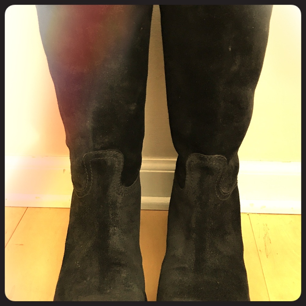 Prada black suede boots size 41