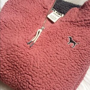 VS PINK fleece Sherpa Jacket & Free Panty