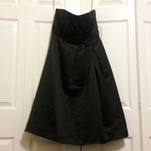 Black satin strapless dress- only worn once