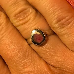 Watermelon Tourmaline sterling silver ring. Size 6