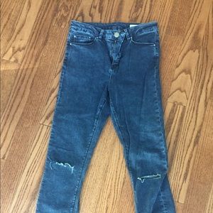 Asos high waist Ridley Busted Knee Jeans