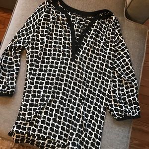 Black and white violet and Claire blouse