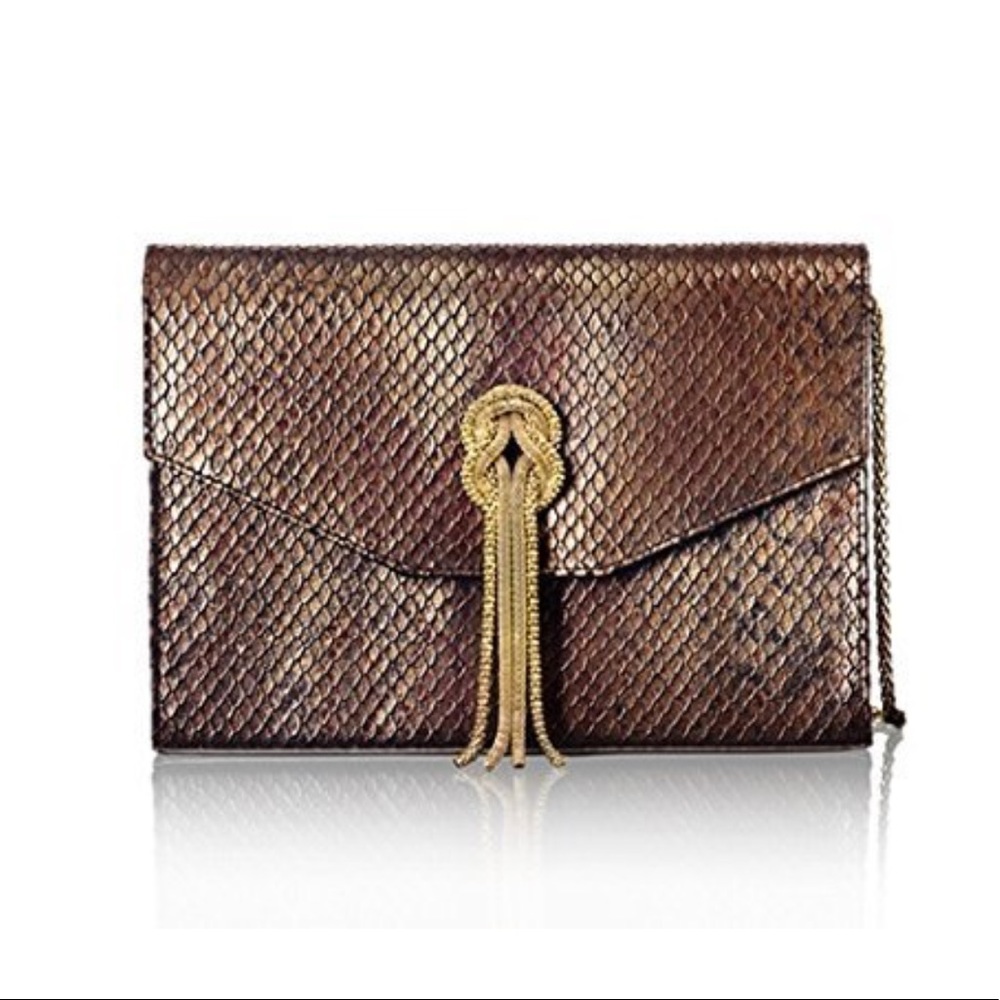 PYTHON PRINT TRENDY NEVER USED CLUTCH