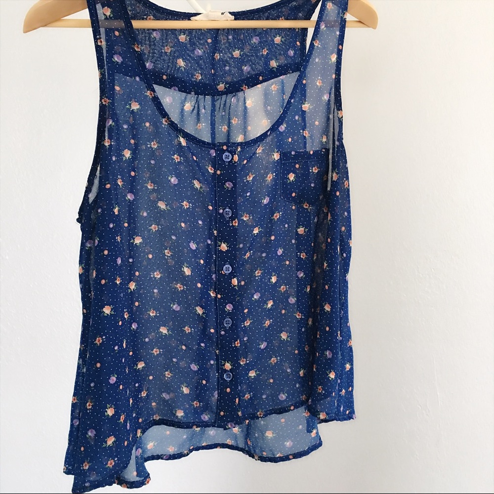 Iris Los Angeles sheer floral tank