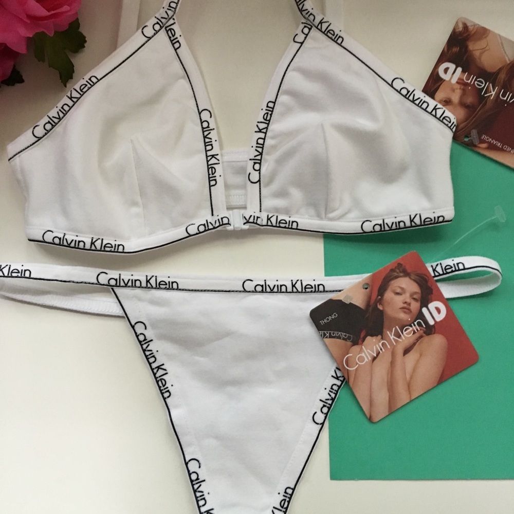 CK White Bralette and Panty Set - Picture 2 of 6