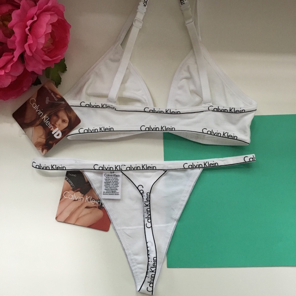 CK White Bralette and Panty Set - Picture 3 of 6