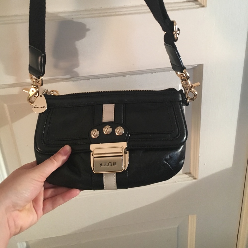 Black and White Leather Clutch