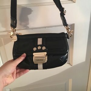 Black and White Leather Clutch