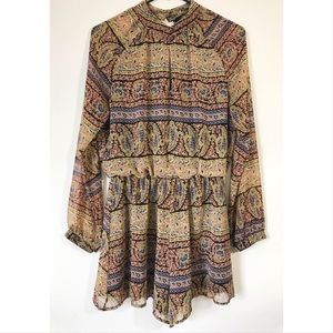 FOREVER 21 Printed Long Sleeve Romper US Sz Large