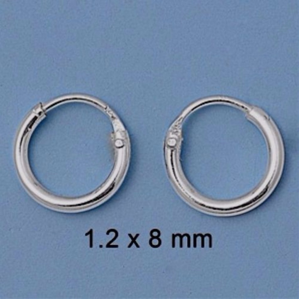 2 Pair Set Hoop Earrings Sterling Silver
