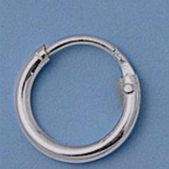 2 Pair Set Hoop Earrings Sterling Silver - Picture 4 of 5
