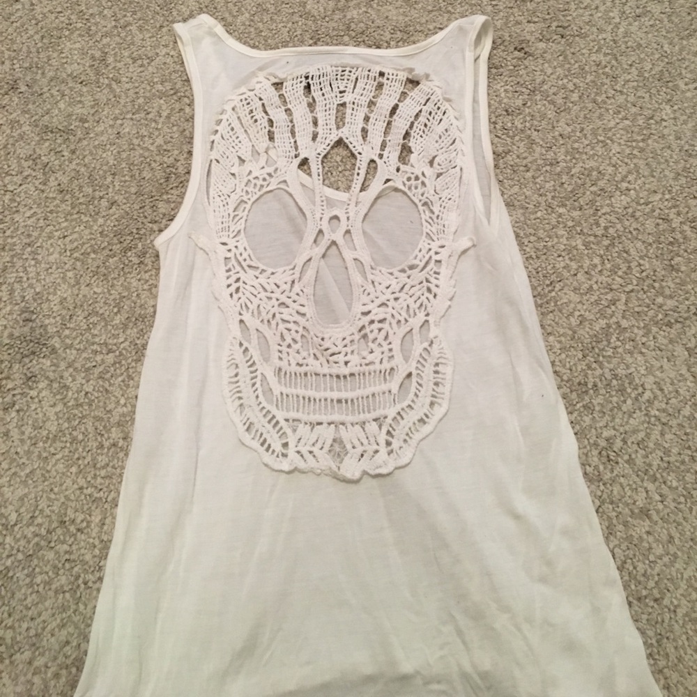White Skull Tank Top