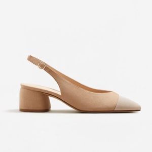 Mango Nude Slingback Block Heels