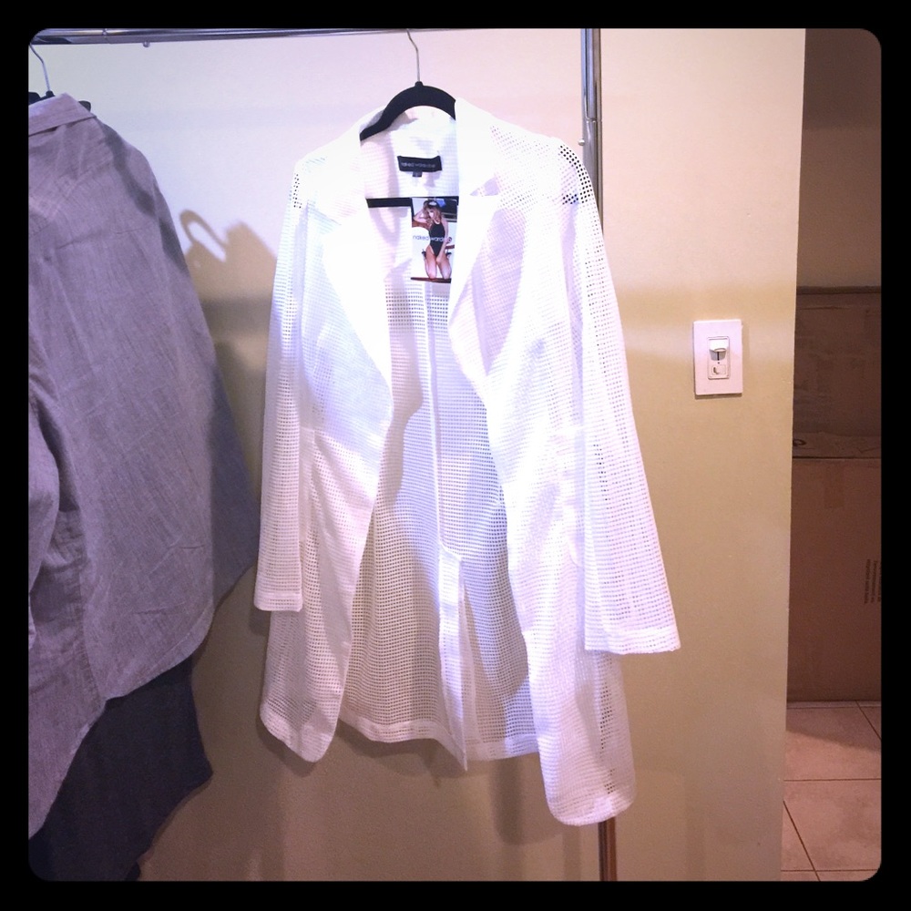 Fabulous White Fishnet Blazer!