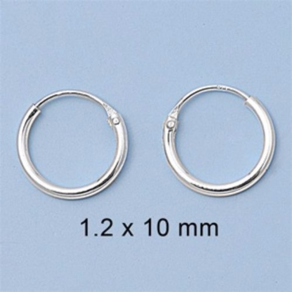 2 Pair Mini Hoop Earrings Sterling Silver 925