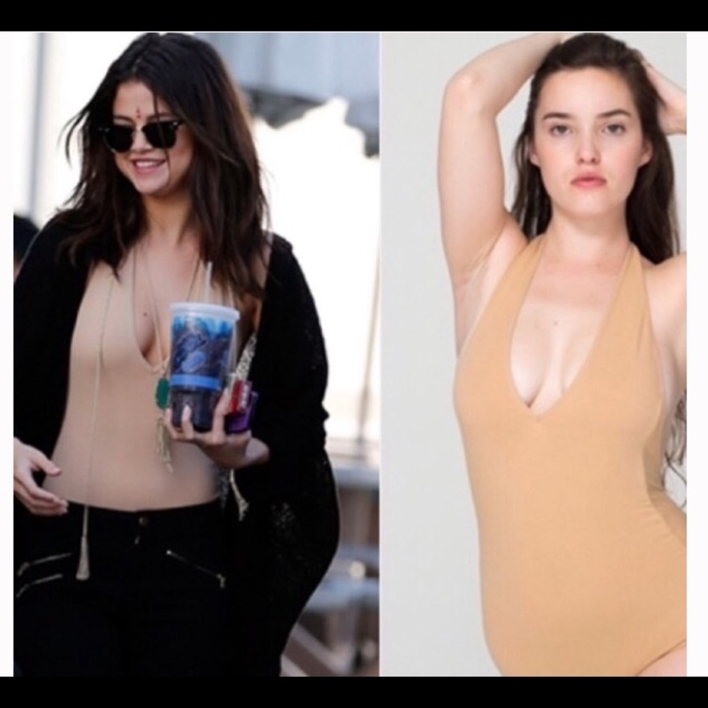 NWT American Apparel nude halter bodysuit