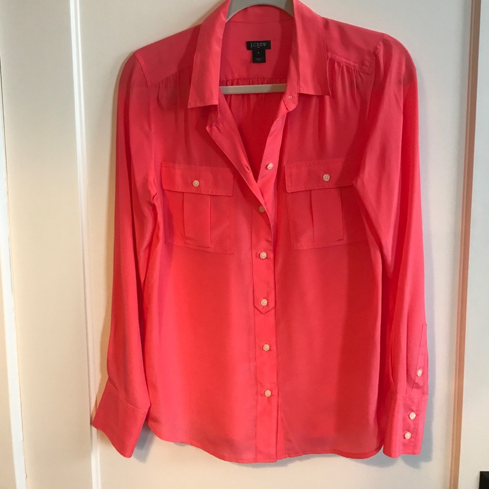 J. Crew silk pocket blouse