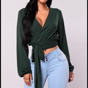 Little White Lies Top - Hunter Green