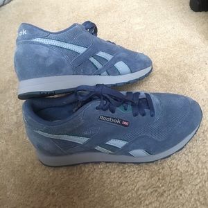 Reebok blue suede sneakers