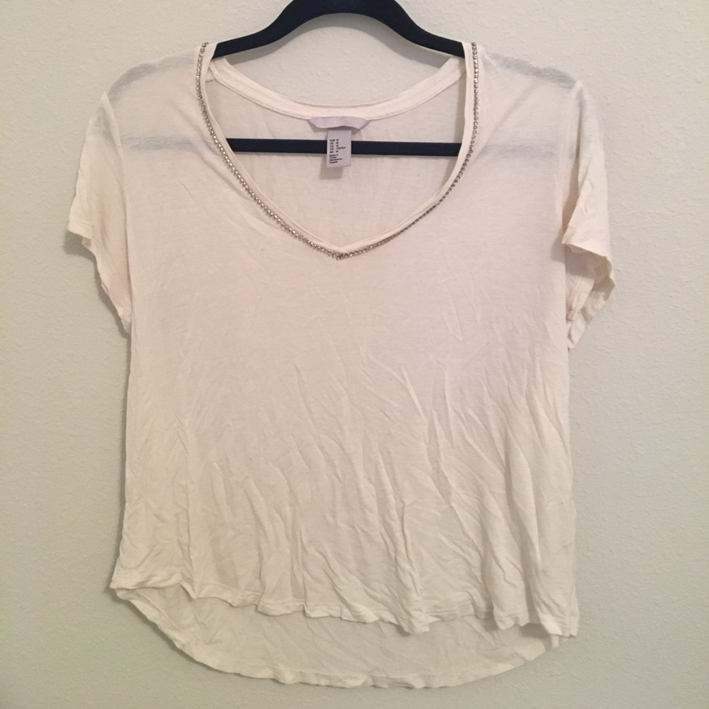 Cream Top with Diamonds